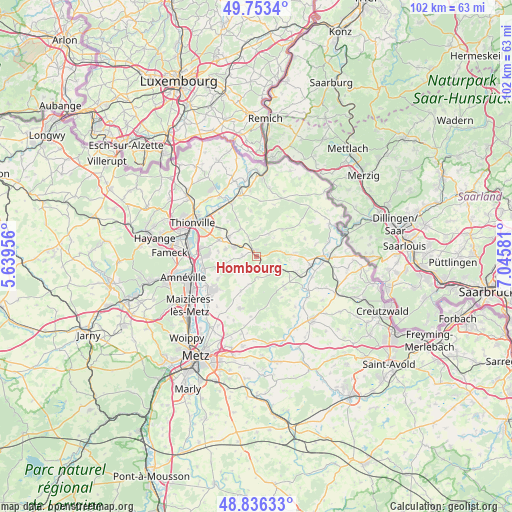 Hombourg on map