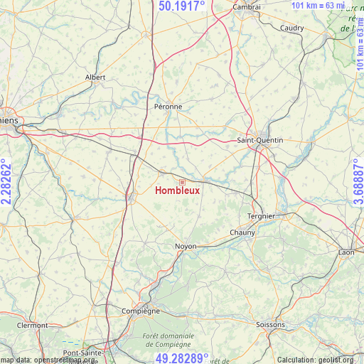 Hombleux on map