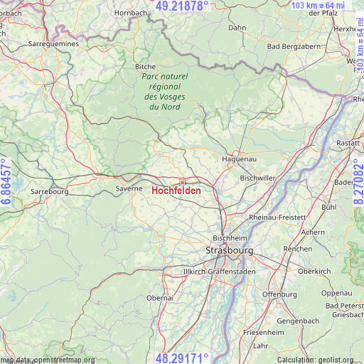 Hochfelden on map