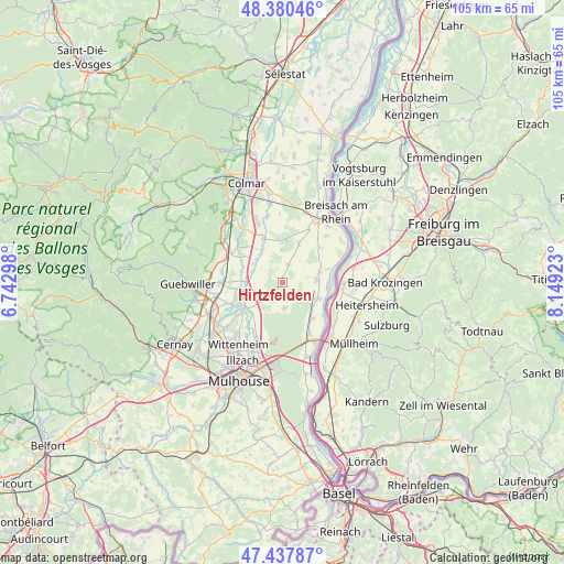 Hirtzfelden on map
