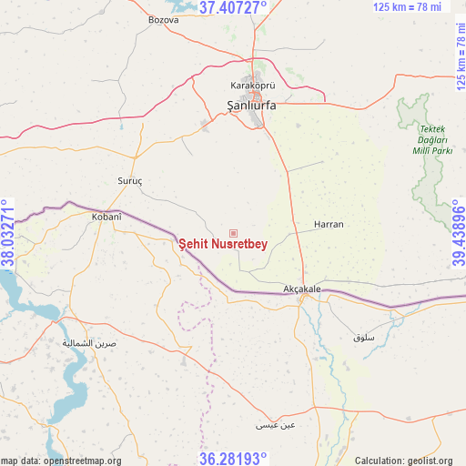 Şehit Nusretbey on map