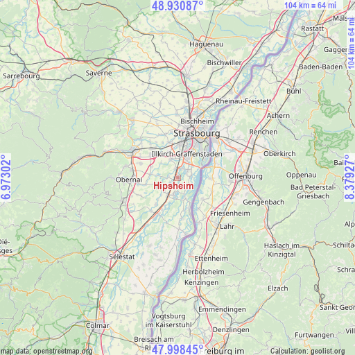 Hipsheim on map