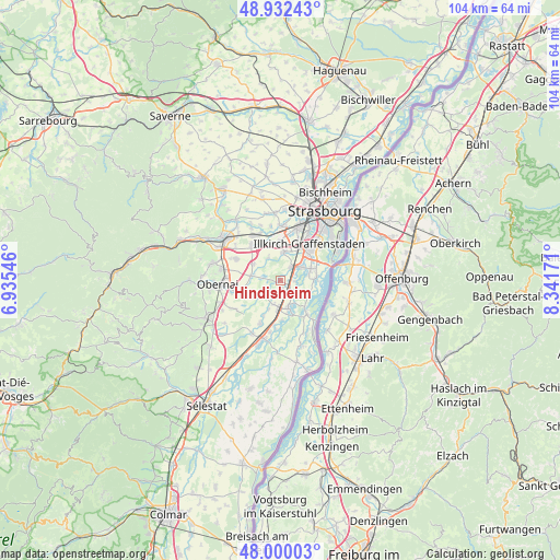 Hindisheim on map