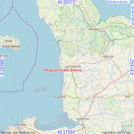 Heugueville-sur-Sienne on map