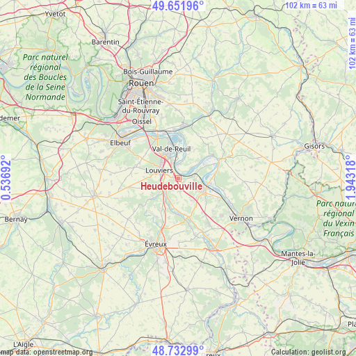 Heudebouville on map