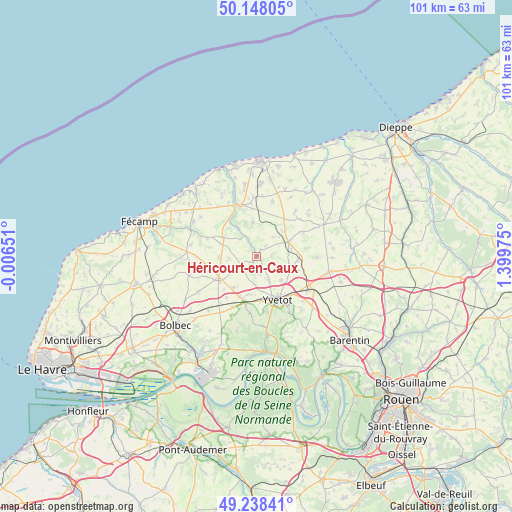 Héricourt-en-Caux on map