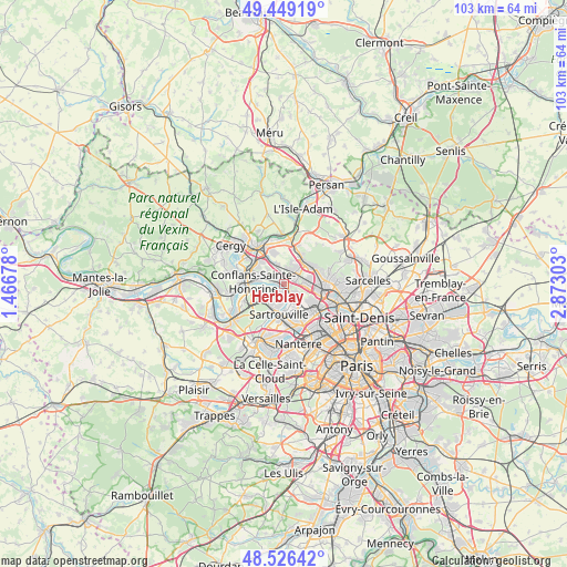 Herblay on map