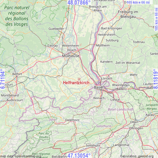 Helfrantzkirch on map