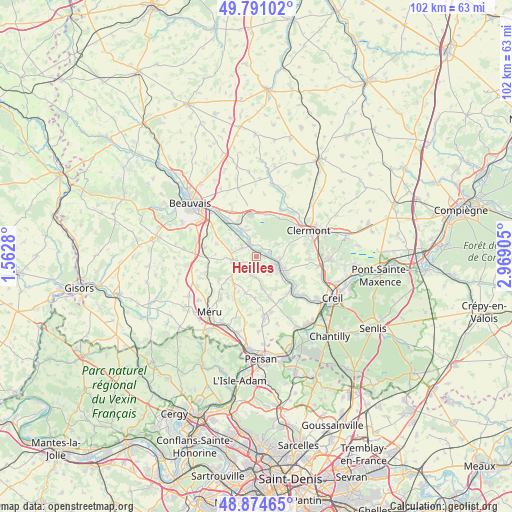 Heilles on map