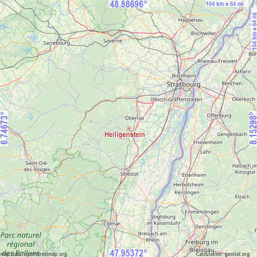 Heiligenstein on map