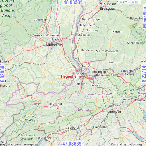 Hégenheim on map