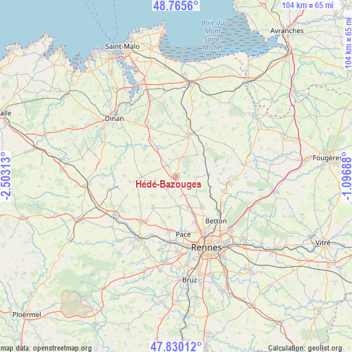 Hédé-Bazouges on map