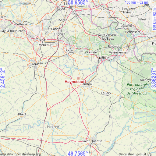 Haynecourt on map
