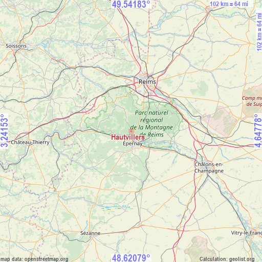 Hautvillers on map