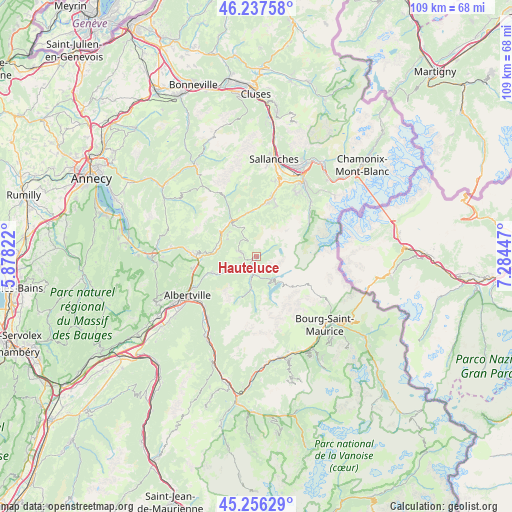 Hauteluce on map