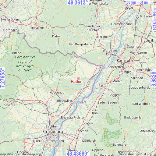 Hatten on map