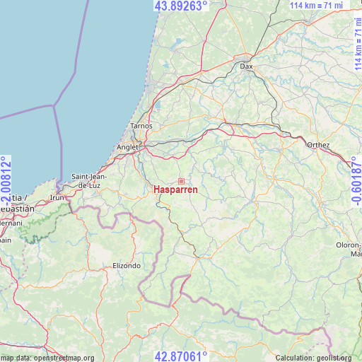 Hasparren on map