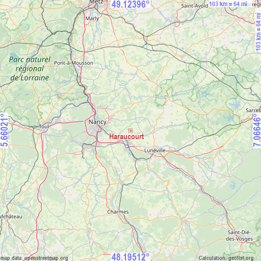 Haraucourt on map