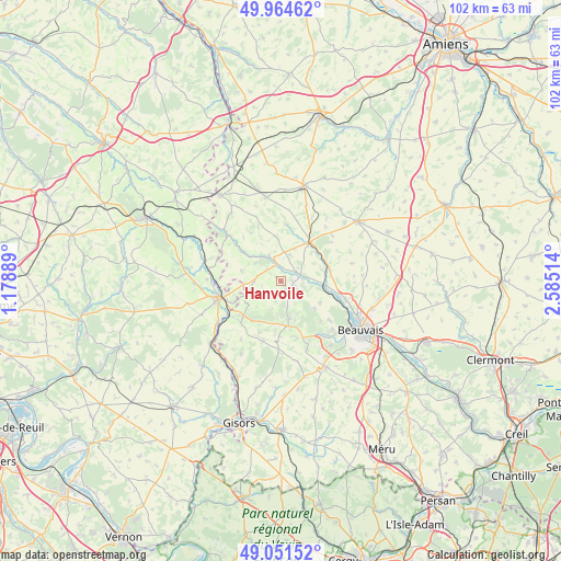 Hanvoile on map