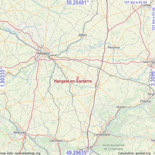 Hangest-en-Santerre on map