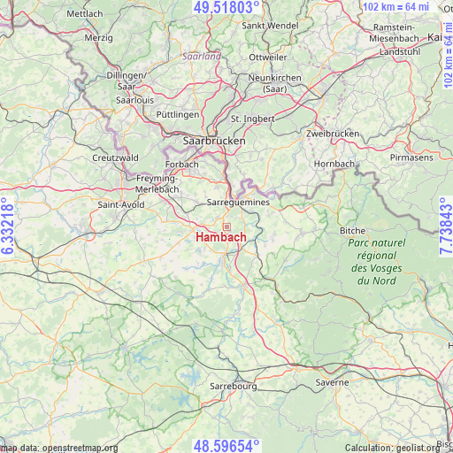 Hambach on map