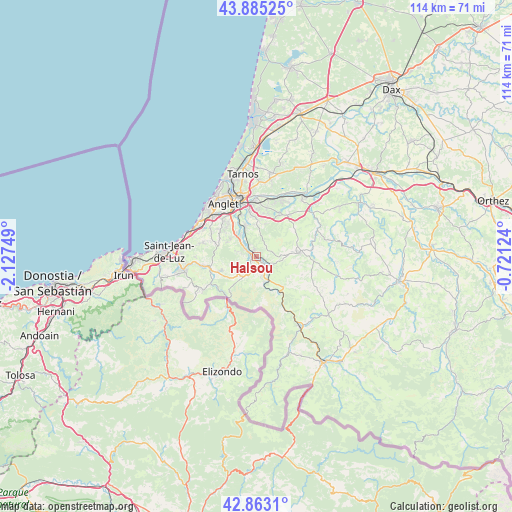 Halsou on map