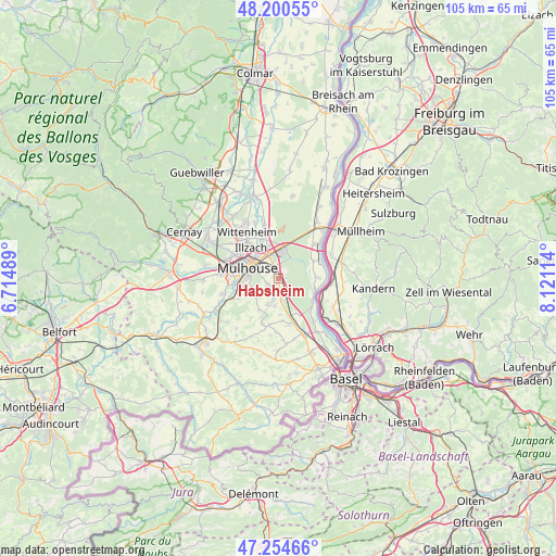 Habsheim on map