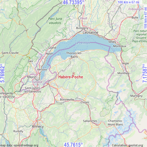 Habère-Poche on map