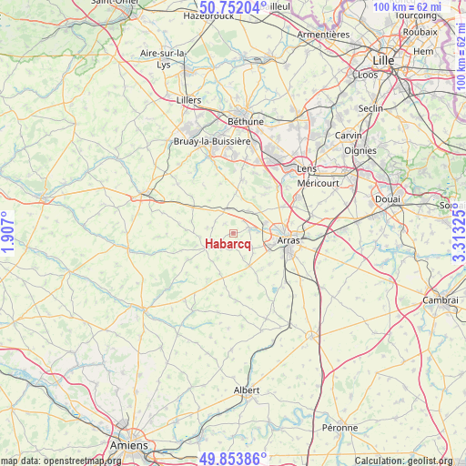 Habarcq on map