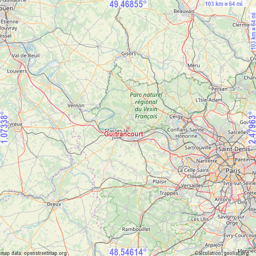 Guitrancourt on map