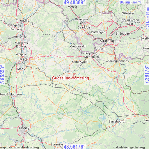 Guessling-Hémering on map