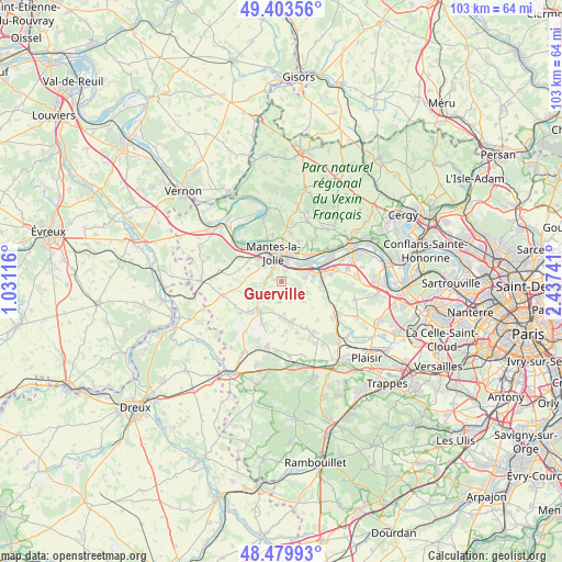 Guerville on map