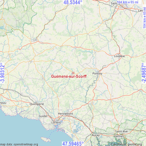 Guémené-sur-Scorff on map