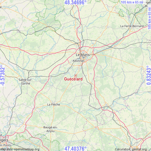 Guécélard on map