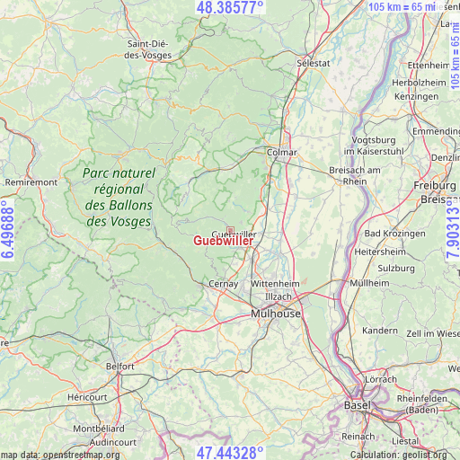 Guebwiller on map