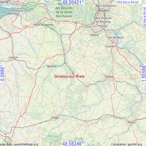 Grosley-sur-Risle on map