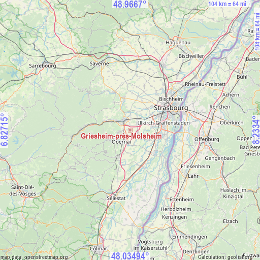 Griesheim-près-Molsheim on map