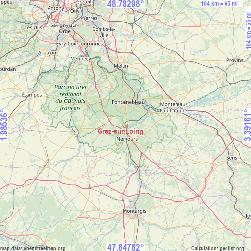 Grez-sur-Loing on map
