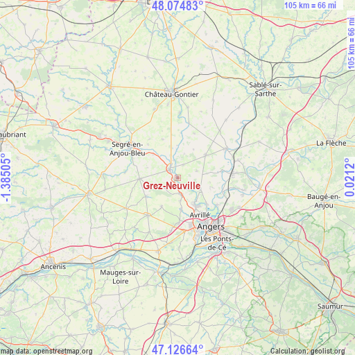 Grez-Neuville on map