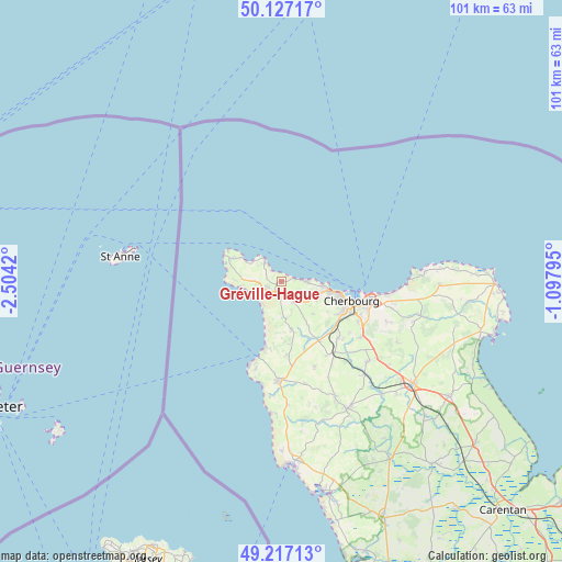 Gréville-Hague on map