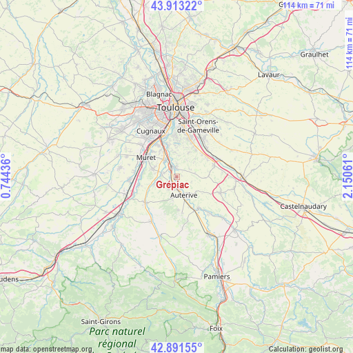 Grépiac on map