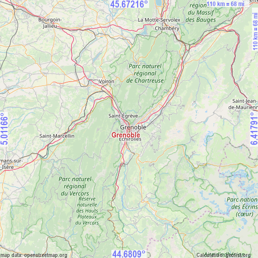 Grenoble on map