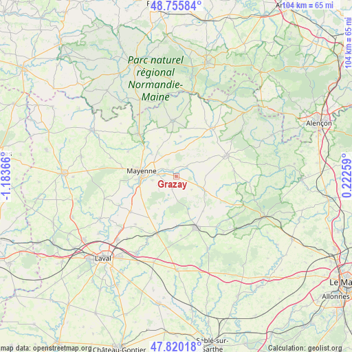 Grazay on map