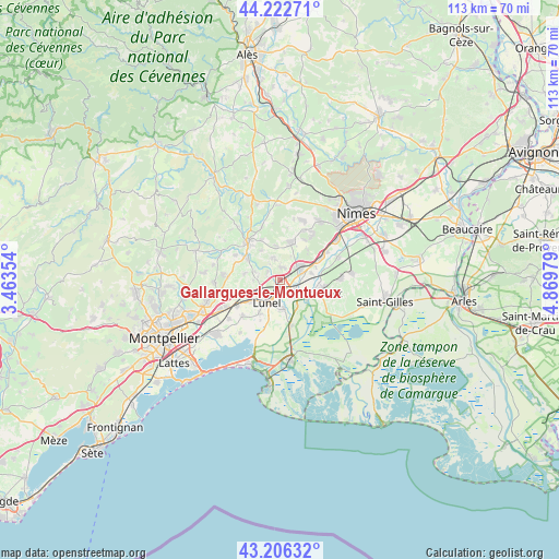 Gallargues-le-Montueux on map