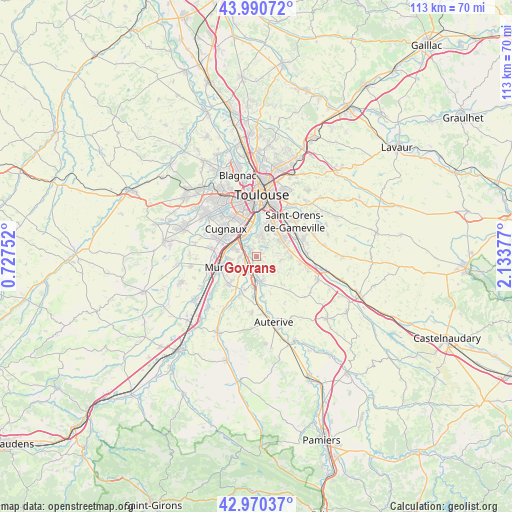 Goyrans on map