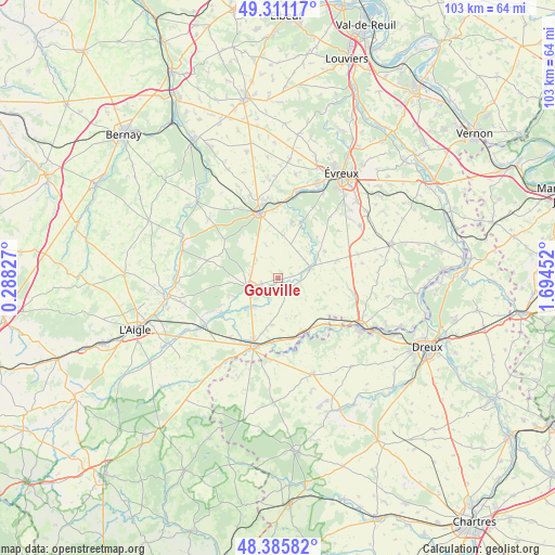 Gouville on map