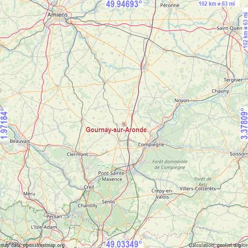 Gournay-sur-Aronde on map