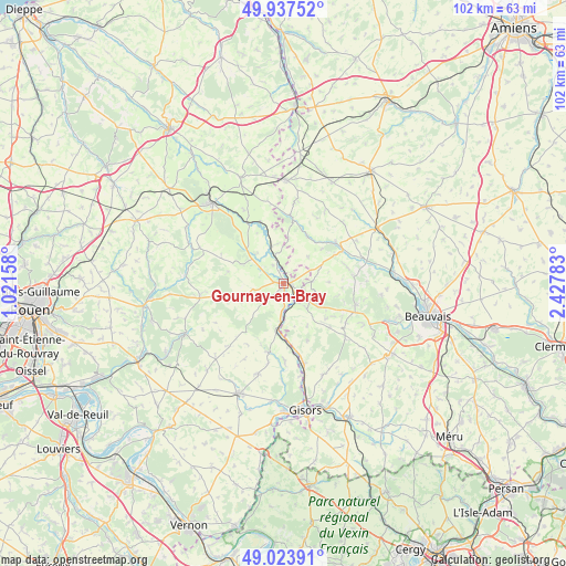 Gournay-en-Bray on map