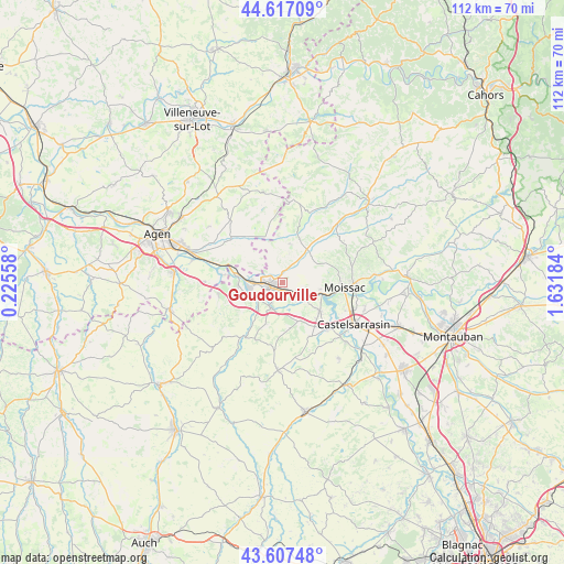 Goudourville on map