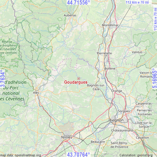 Goudargues on map